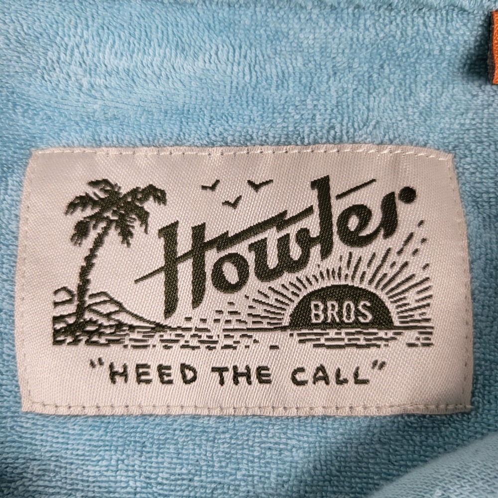 Howler Brothers Polo Shirt Men XL Blue Excellent Terry Cloth Crab Patch HB-43590 - Picture 4 of 11